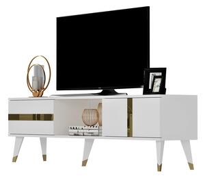 TV stolek/skříňka Vekika 2 (bílá + zlatá). 1095252