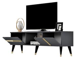 TV stolek/skříňka Vekika 2 (antracit + zlatá). 1095250