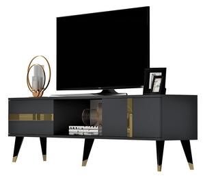 TV stolek/skříňka Vekika 2 (antracit + zlatá). 1095250