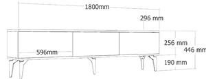 TV stolek/skříňka Kutevi 3 (bílá + stříbrná). 1095254