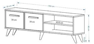 TV stolek/skříňka Dononu (bílá + antracit). 1095259