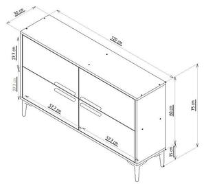 TV stolek/skříňka Kipobu (bílá). 1095291