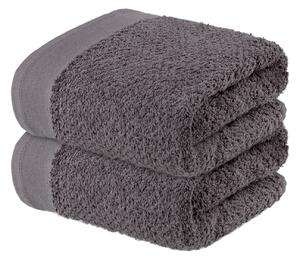 LIVARNO home Froté ručník, 50 x 90 cm, 2 kusy (šedá) (100345247001)