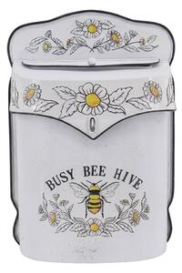 Krémová retro poštovní schránka s včelou Busy Bee Hive - 24*10*35 cm - Clayre & Eef