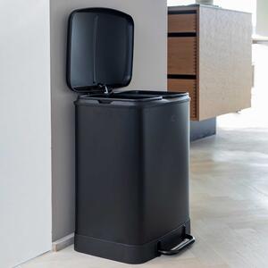 Černý kovový pedálový odpadkový koš na tříděný odpad 24 l Wonda – Mette Ditmer Denmark