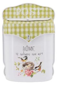 Bílá antik poštovní schránka s ptáčky Home - 24*10*35 cm - Clayre & Eef