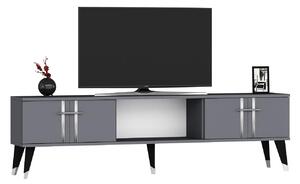 TV stolek/skříňka Pebine 2 (antracit + stříbrná). 1095306