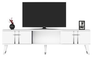 TV stolek/skříňka Pebine 2 (bílá + stříbrná). 1095308