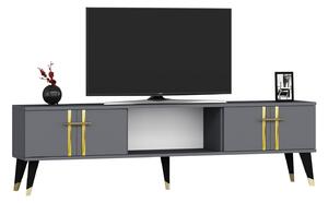 TV stolek/skříňka Pebine 2 (antracit + zlatá). 1095305