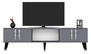TV stolek/skříňka Pebine 2 (antracit + stříbrná). 1095306