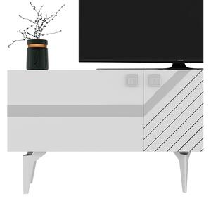 TV stolek/skříňka Tabivo (bílá + stříbrná). 1095309