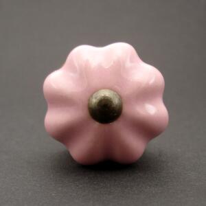 Keramická úchytka-Růžová-SMALL Barva kovu: antik světlá