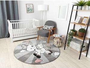 Dětský kusový koberec Petit Unicorn grey kruh-120x120 (průměr) kruh