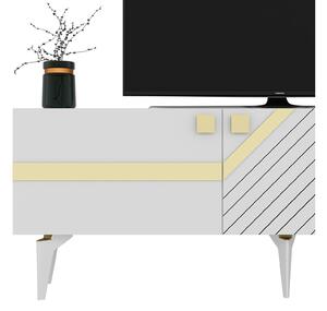 TV stolek/skříňka Tabivo (bílá + zlatá). 1095314