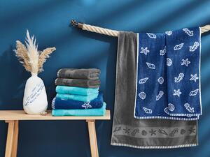 LIVARNO HOME Froté ručník, 50 x 100 cm, 2 kusy (modrá/vzor) (100347818003)