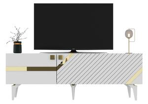 TV stolek/skříňka Tabivo (bílá + zlatá). 1095314