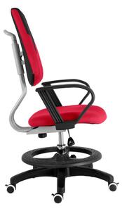 Dětská rostoucí židle s podnoží BAMBINO – látka, černo-červená