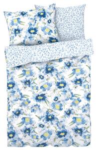 LIVARNO home Ložní povlečení Renforcé, 240 x 220 cm, 70 x 90 cm (květy / modrá / bílá) (100350295001)