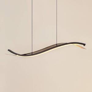 Lucande LED závěsné světlo Alevia, černá/zlatá,, stmívatelný, Mosaz / zlato, Obývací pokoj / jídelna, kov, Design