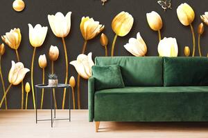 Tapeta tulipány se zlatým motivem