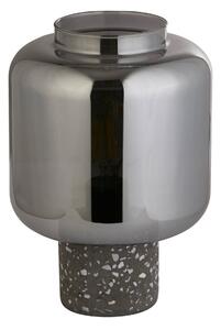 X Stolní lampa Vessel, šedá / kouřově šedá, beton, sklo