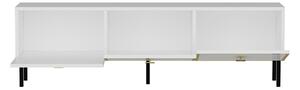 TV stolek/skříňka Vudebi (bílá + zlatá). 1095339
