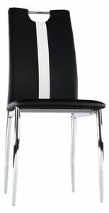 Tempo Kondela Jídelní židle SIGNA, černá, bílá ekokůže/chrom