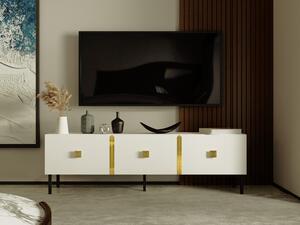 TV stolek/skříňka Sodole (bílá + zlatá). 1095345