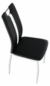 Tempo Kondela Jídelní židle SIGNA, černá, bílá ekokůže/chrom