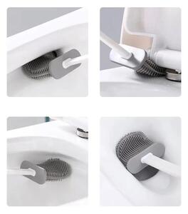 Aqualine WC silikonová štětka nástěnná/na postavení, bílá