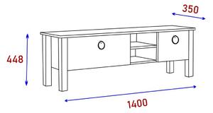 TV stolek/skříňka Tuteku 2 (bílá + černá). 1095362
