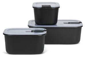 Potravinové krabičky v sadě 3 ks Nordic black – Mepal