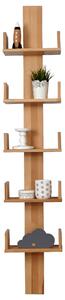 NÁSTĚNNÝ REGÁL, buk, přírodní barvy, 35/180/17 cm MID.YOU, Online Only