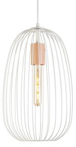 Lustr na lanku OVELLA 1xE27/15W/230V pr. 25 cm krémová/borovice
