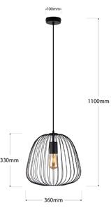 Lustr na lanku OVELLA 1xE27/15W/230V pr. 36 cm černá