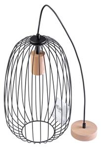 Lustr na lanku OVELLA 1xE27/15W/230V pr. 25 cm černá/borovice