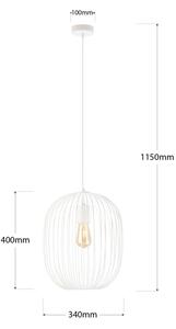 Lustr na lanku OVELLA 1xE27/15W/230V pr. 34 cm krémová