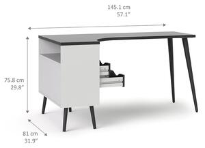 Tvilum Retro psací stůl Oslo 75450 bílý/černý mat