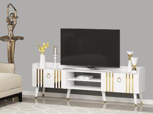 TV stolek/skříňka Netibo 1 (bílá + zlatá). 1095376