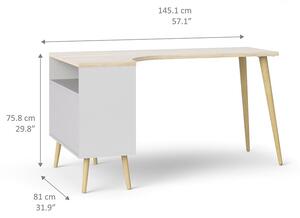 Tvilum Retro psací stůl Oslo 75450 bílý/struktura dubu