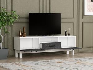 TV stolek/skříňka Kedime (bílá + černá). 1095380