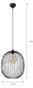 Lustr na lanku DESTELLO 1xE27/15W/230V pr. 32 cm černá