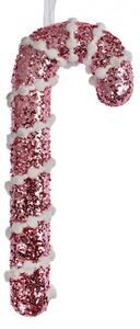 Vánoční závěsná ozdoba růžovo-stříbrná cukrová hůlka Candy Cane – 17 cm
