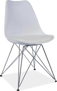 Tempo Kondela Plastová jídelní židle METAL NEW, bílá/chrom