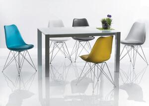 Tempo Kondela Plastová jídelní židle METAL NEW, bílá/chrom