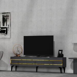 TV stolek/skříňka Vadiki 2 (antracit + zlatá). 1095401