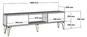 TV stolek/skříňka Vadiki 2 (bílá + zlatá). 1095403