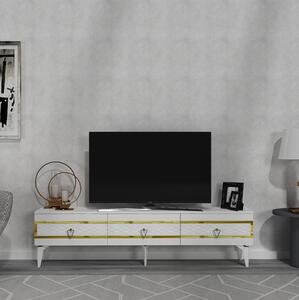 TV stolek/skříňka Vadiki 2 (bílá + zlatá). 1095403