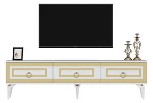 TV stolek/skříňka Pemava 2 (bílá + zlatá). 1095407