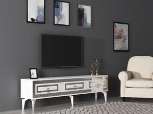 TV stolek/skříňka Pemava 2 (bílá + stříbrná). 1095408